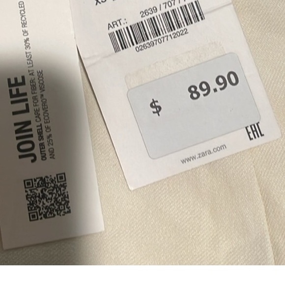 ZARA Oyster White Tuxedo The Masculine Trousers & Bustier Sweetheart Neckline